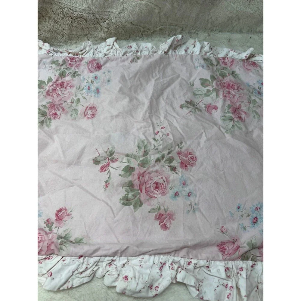 Simply Shabby Chic Rachel Ashwell Misty Rose Pillow Sham Standard Size Ruffle
